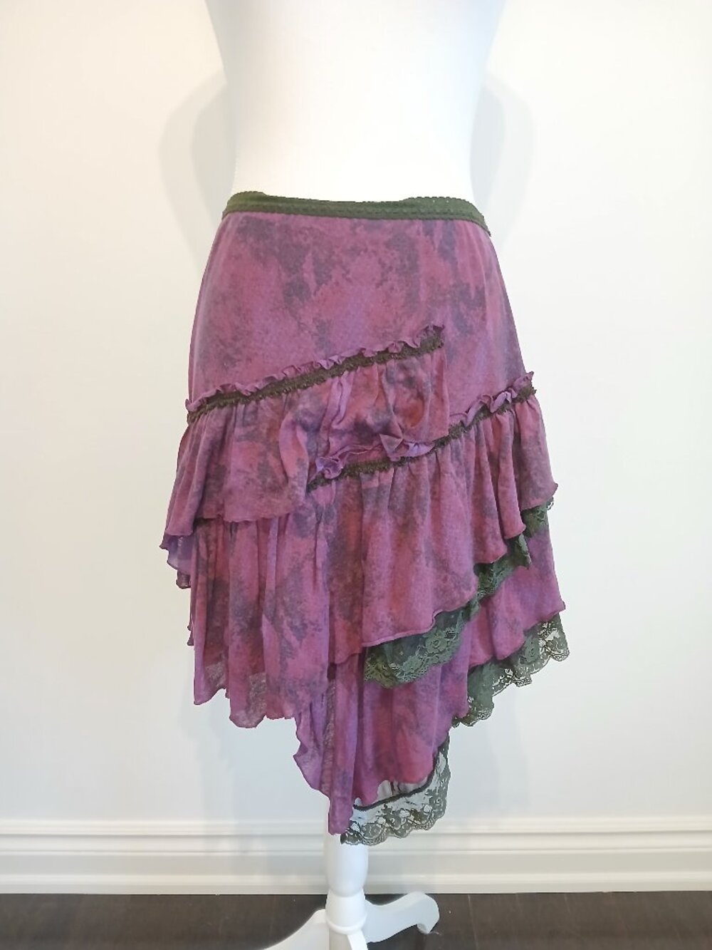 Stong Japan Fairy Grunge Mori Kei Asymmetrical Tiered Pixie Skirt Size Medium